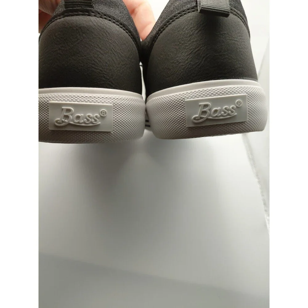 Bass authentic brand-new men's flat shoes, lace up, breathable, black, size 9.5